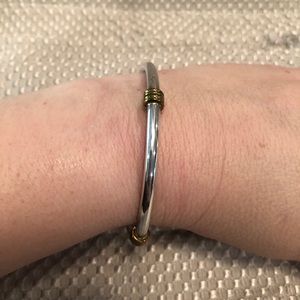 Jewelry - sterling silver bangle bracelet with gold accents Jewelry - sterling silver bangle bracelet with gold accents